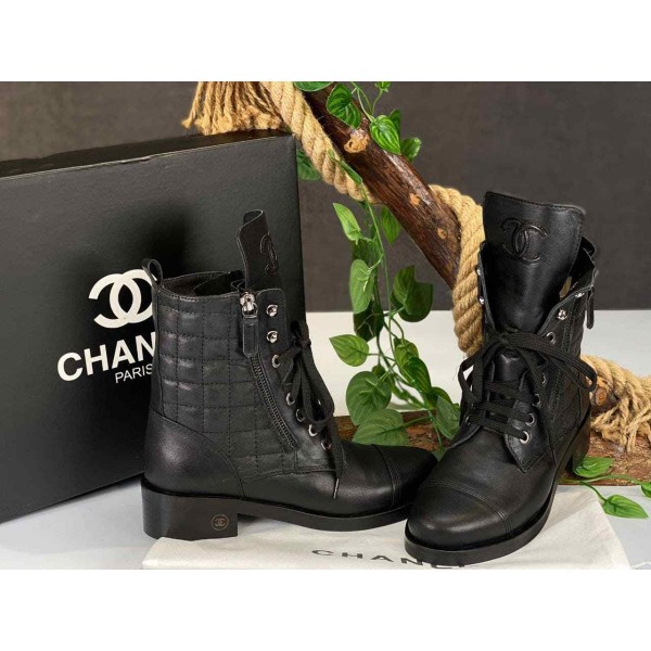 Chanel lace up shoes boot b-22-142