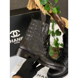 Chanel lace up shoes boot b-22-142