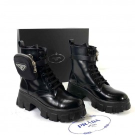 Prada Ankle Pouch Combat Boots b-28-12