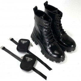 Prada Ankle Pouch Combat Boots b-28-12