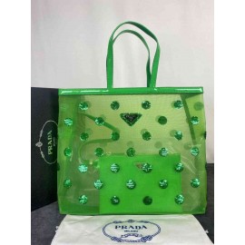 Prada Polka-dot Mesh Tote bag b-55-1