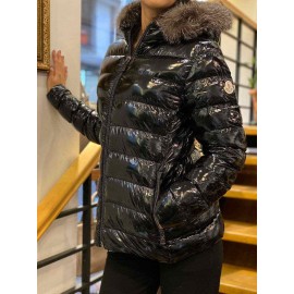 Moncler women's fur hooded shiny  B8-131