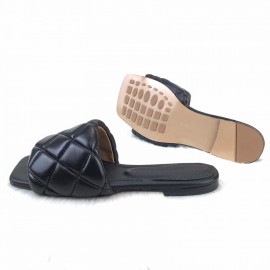 Bottega Veneta Black Thick Knitted Slippers 