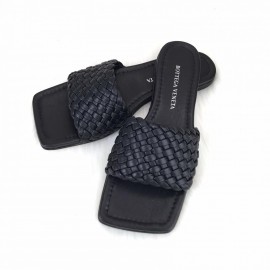 Bottega Veneta Black Knitted Slippers