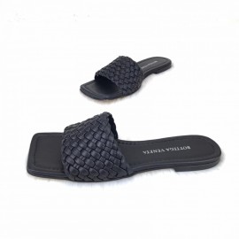 Bottega Veneta Black Knitted Slippers