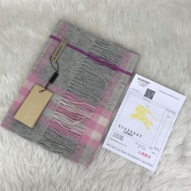 Burberry 100% Cashmere Scarf Gray-Powder 