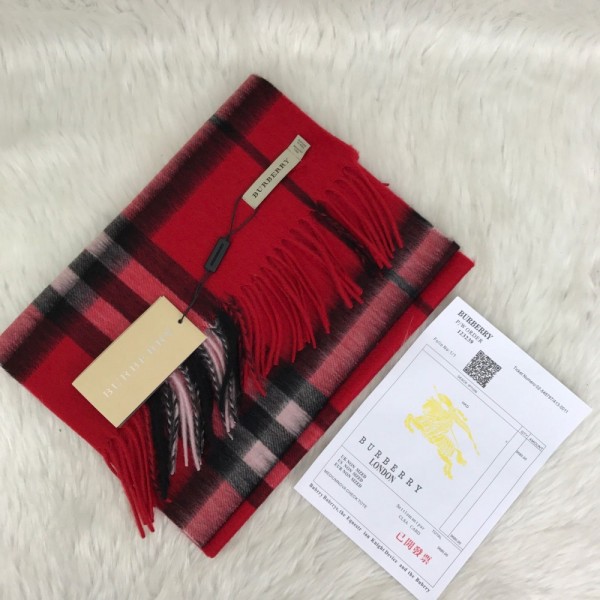 Burberry 100% Cashmere Scarf Red