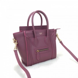 Celine Nano Luggage Bag Claret Red