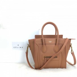 Celine Nano Luggage Bag Tan Color