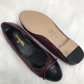 Chanel Ballerina Claret Red Capitone