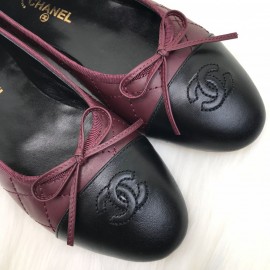 Chanel Ballerina Claret Red Capitone