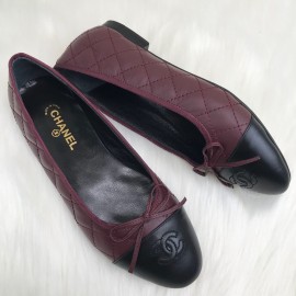 Chanel Ballerina Claret Red Capitone