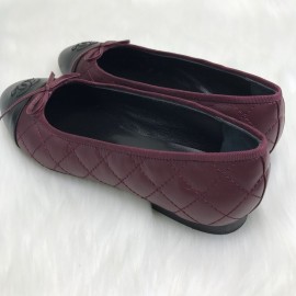 Chanel Ballerina Claret Red Capitone