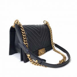 Chanel Boy Classic Gold Chevron Gold