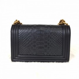 Chanel Boy Classic Gold Python