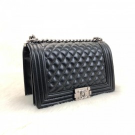 Chanel Boy Genuine Leather Medium Size