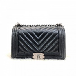 Chanel Boy Genuine Leather Medium Size Chevron