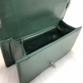 Chanel Boy Genuine Leather Medium Size Green