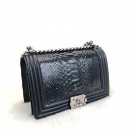 Chanel Boy Genuine Python Black Naturel