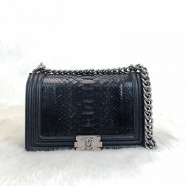 Chanel Boy Genuine Python Black Naturel