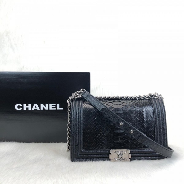 Chanel Boy Genuine Python Black Naturel