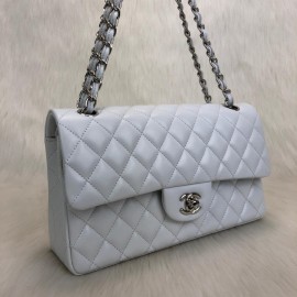 Chanel  Flap Bag 2,55 Medium Size %100 Genuine Leather White