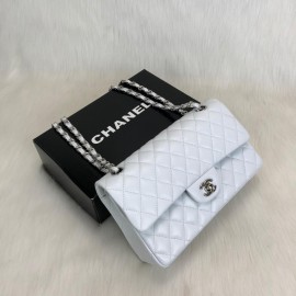 Chanel  Flap Bag 2,55 Medium Size %100 Genuine Leather White