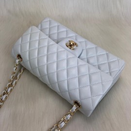 Chanel  Flap Bag 2,55 Medium Size %100 Genuine Leather White Gold