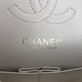 Chanel  Flap Bag 2,55 Medium Size %100 Genuine Leather White Gold