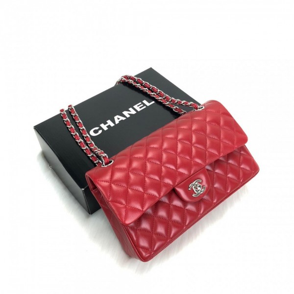 Chanel  Flap Bag 2,55 Medium Size %100 Genuine Leather Red