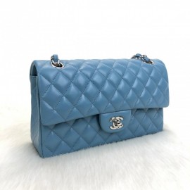 Chanel  Flap Bag 2,55 Medium Size %100 Genuine Leather Blue