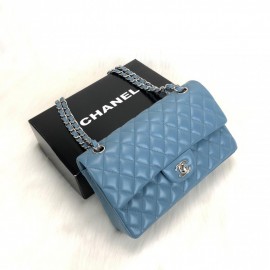 Chanel  Flap Bag 2,55 Medium Size %100 Genuine Leather Blue