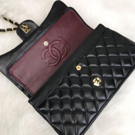 Chanel  Flap Bag 2,55 Medium Size %100 Genuine Leather Black