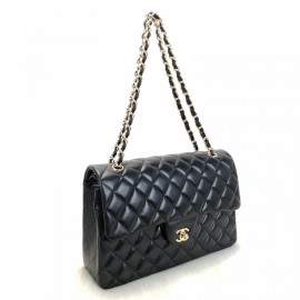 Chanel Flap Bag 3,55 Large Size %100 Genuine Leather Black