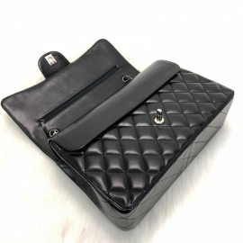 Chanel Flap Bag 3,55 Large Size %100 Genuine Leather Black