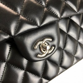 Chanel Flap Bag 3,55 Large Size %100 Genuine Leather Black