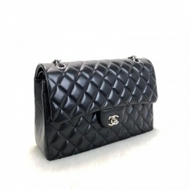 Chanel Flap Bag 3,55 Large Size %100 Genuine Leather Black