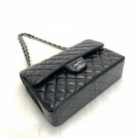 Chanel Flap Bag 3,55 Large Size %100 Genuine Leather Black