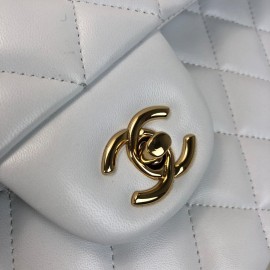 Chanel Flap Bag 3,55 Capitone Large Size White