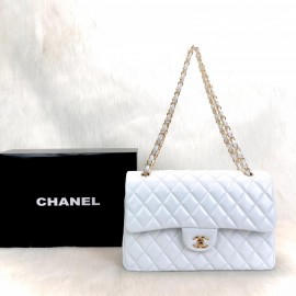 Chanel Flap Bag 3,55 Capitone Large Size White