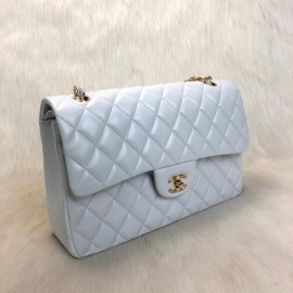 Chanel Flap Bag 3,55 Capitone Large Size White