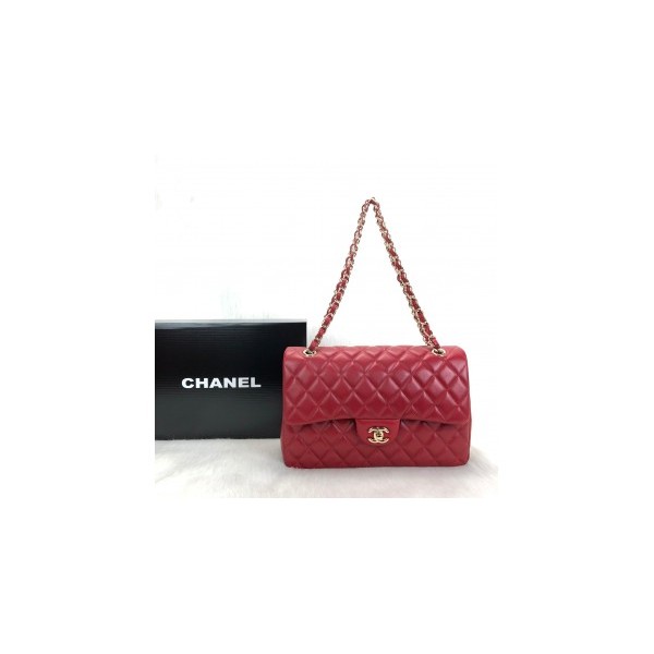 Chanel Flap Bag 3,55 Capitone Large Size Red