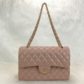 Chanel Flap Bag 3,55 Capitone Large Size Cream Gold