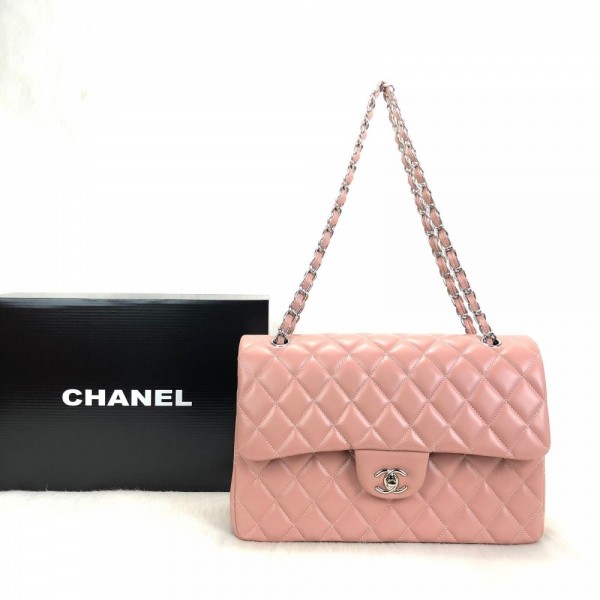 Chanel Flap Bag 3,55 Capitone Large Size Powder Silver