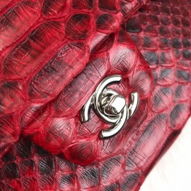 Chanel Flap Phyton 2,55 Red Silver