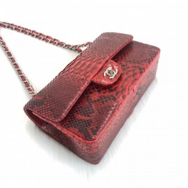 Chanel Flap Phyton 2,55 Red Silver