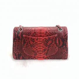 Chanel Flap Phyton 2,55 Red Silver