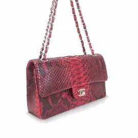 Chanel Flap Phyton 2,55 Red Silver