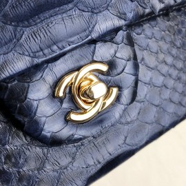 Chanel Flap Phyton 2,55 Dark Blue Gold