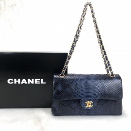 Chanel Flap Phyton 2,55 Dark Blue Gold